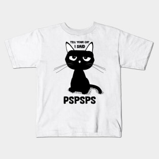 Funny black cat Kids T-Shirt